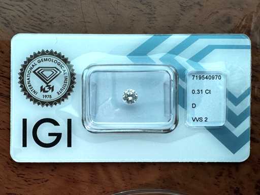 Starcut briljant diamant 0.31 carat gecertificeerd