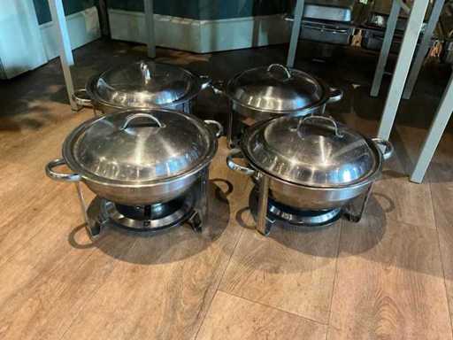 Ronde chaving dishes (4x)