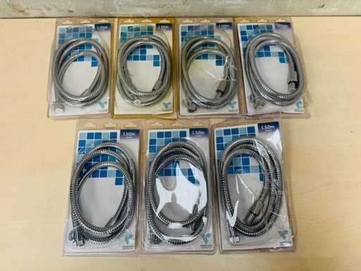 VALENTIN (X7) - Furtun de duș cromat 1m50 metalic dublu capsat