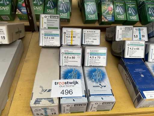 9 boxes of chipboard screws