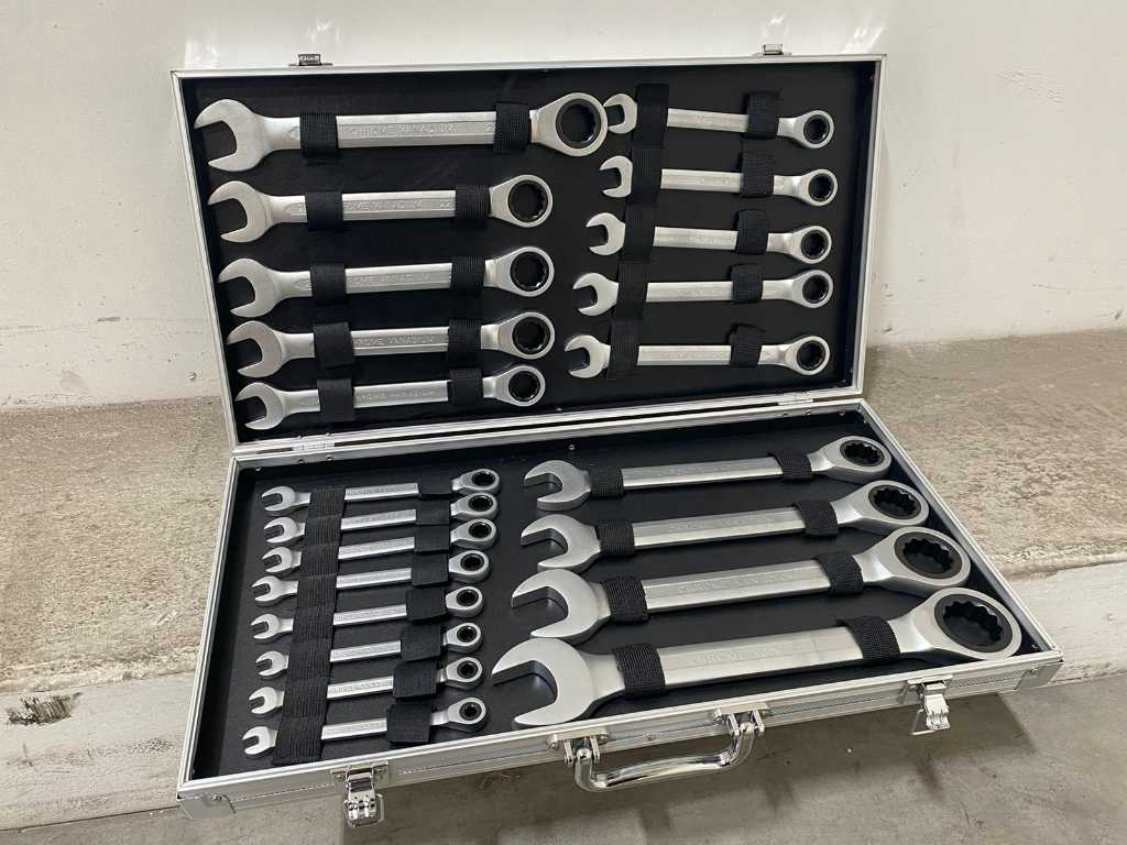 Stahlgruppe 22-piece open-end and ring ratchet wrench set