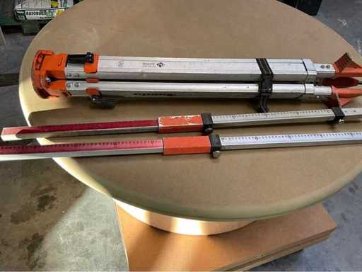 Nedo-Messgestell mit Aluminiumlinealen (Laser/Wasserwaage)