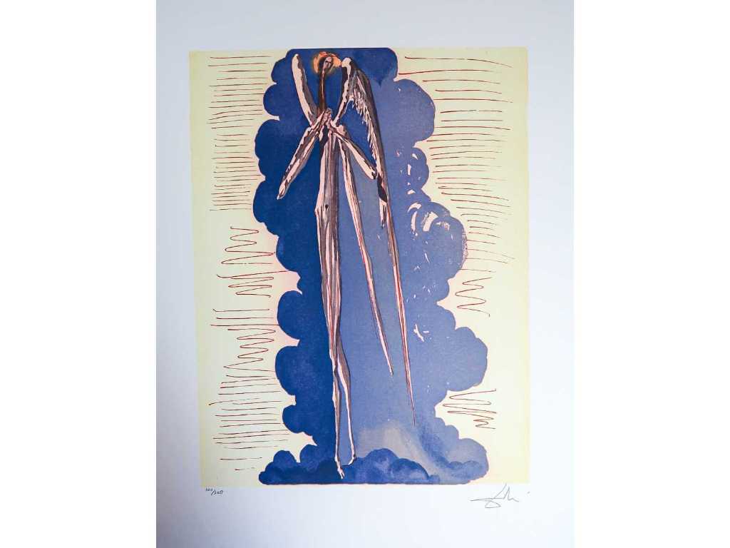 Salvador Dali 'De Engel van de Zevende Sfeer' (DALART, Handgesigneerd, 70 x 50 cm)