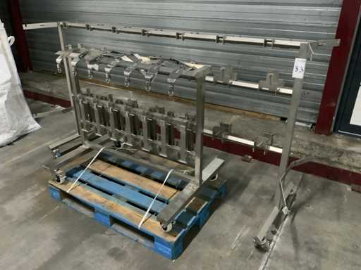 Multihead weighing trays transport cart (2x)