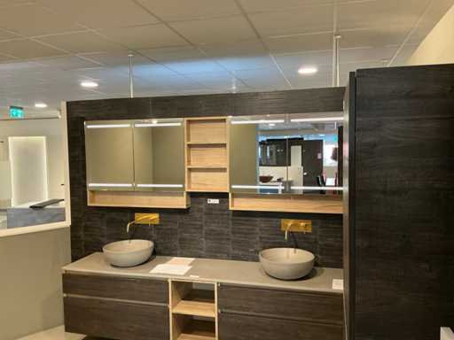 Primabad Halifax Oak LED Mirror Cabinet (2x)