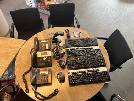 Alcatel, HP, Logitech - Telefono, tastiera, mouse, scanner - altre apparecchiature d'ufficio