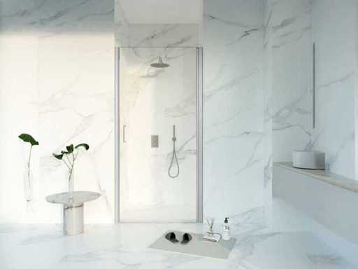 Douchedeur 80x200cm Profiel veiligheidsglas anti kalk chroom