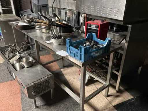 Stainless Steel Work Table with Contents