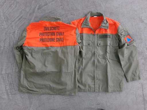 Switzerland. Field jacket, civil defence, dirty, damaged (R12) (51x)