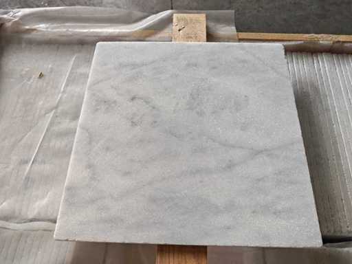 Natuursteen Marmer Wit/Grijs Getrommeld 40,6x40,6 cm Tegel 17,96 m²