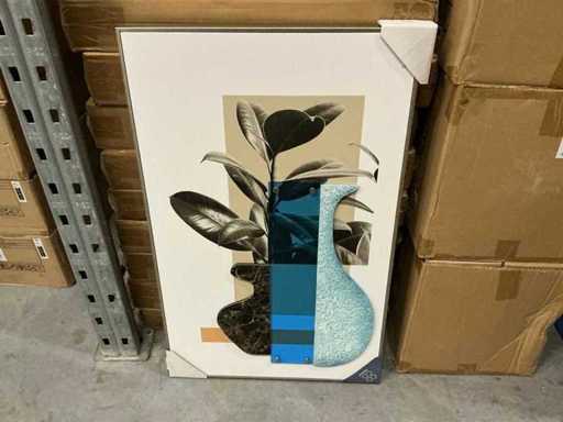 Lot Coco Maison Seventies Blue Painting 50x80cm, 70% MDF, 30% Polystyrol (13x)
