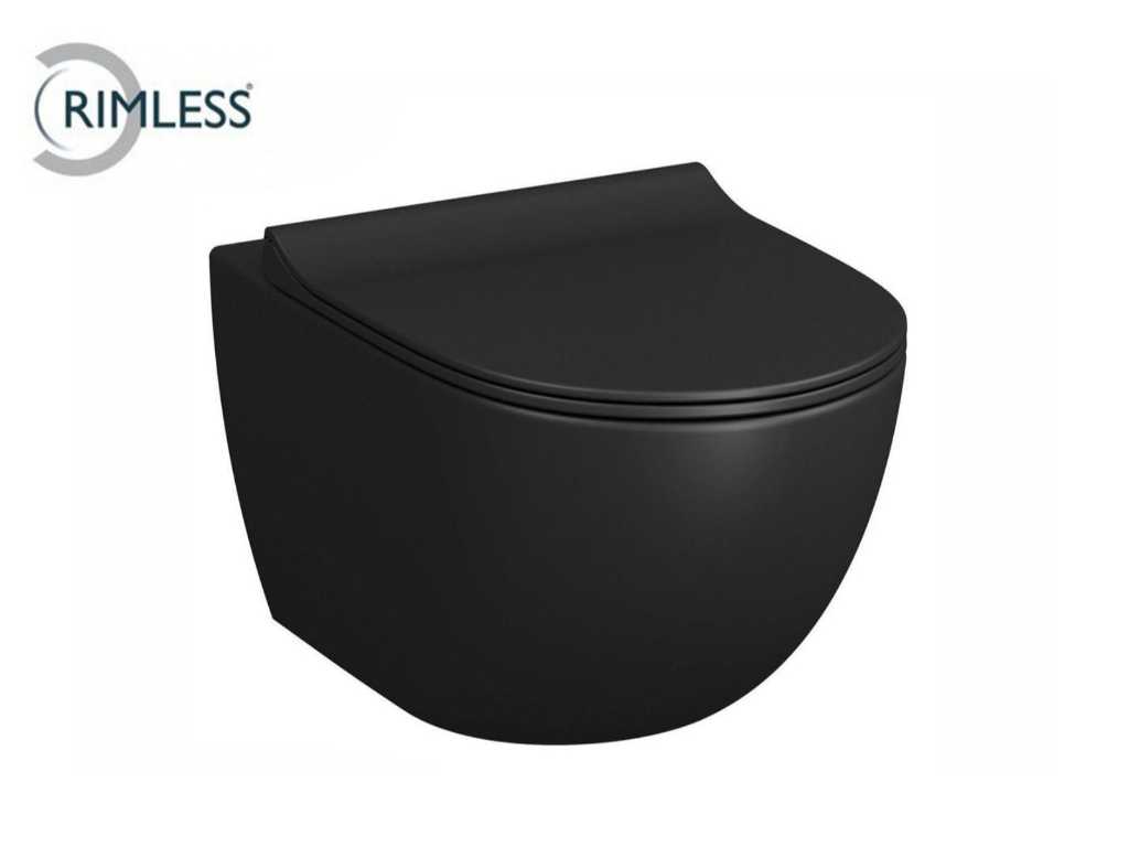 1 x Design mat zwart wc pot