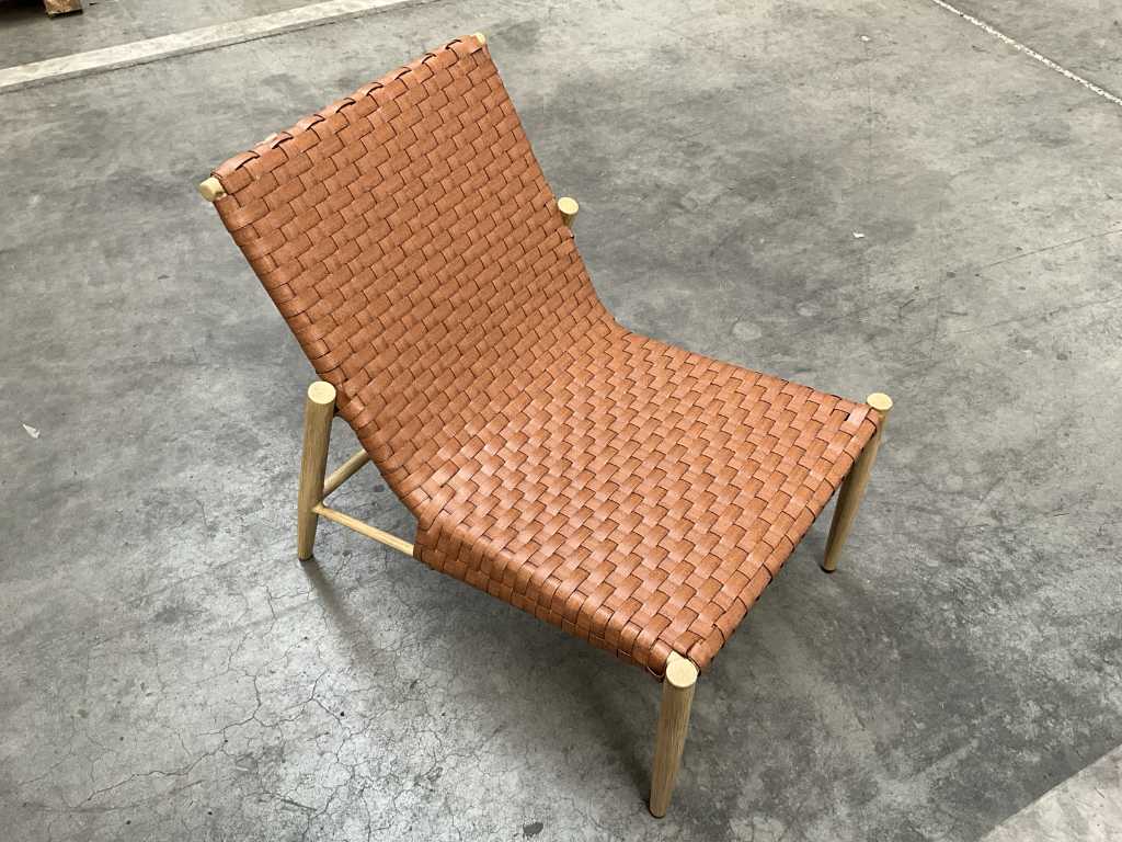 LIV•OUT Lounge chair, colour: Reddish brown
