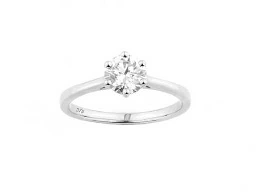 9 KT witgouden ring met 1,0 cts laboratoriumgekweekte diamant