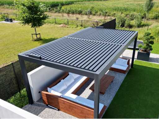Garraf P150 Terrasoverkapping 3x4m (Louvre dak) Pergola electrisch bediend