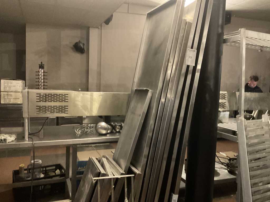 Batch of various stainless steel shelves