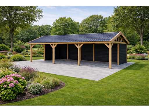 Douglas zadeldak overkapping - 900x400x300 cm