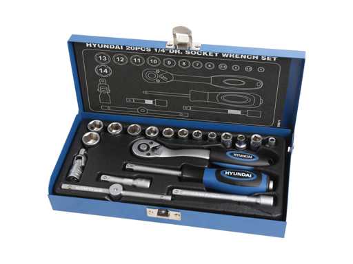Jeu de douilles Hyundai de 19 pièces 1/4" (24x)