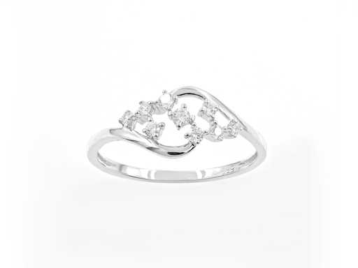 14 KT White Gold Ring With Natural Diamonds
