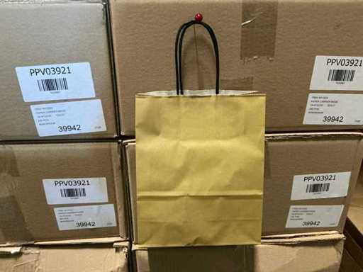 Partia papierowych toreb na nośniki 18+8*22cm złoto (4500x)