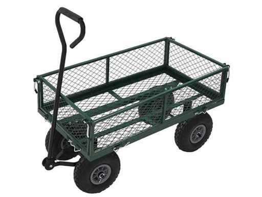 Zware metalen tuintrolley – Donker groen