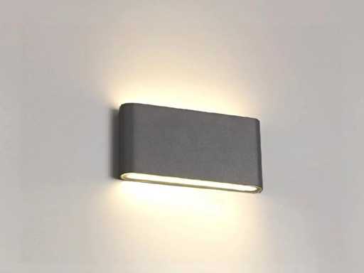 Lampe murale LED 12W lampe double étanche 17,5cm (6x)