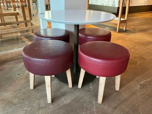 Hutten - Bistrotafel met 4 krukken