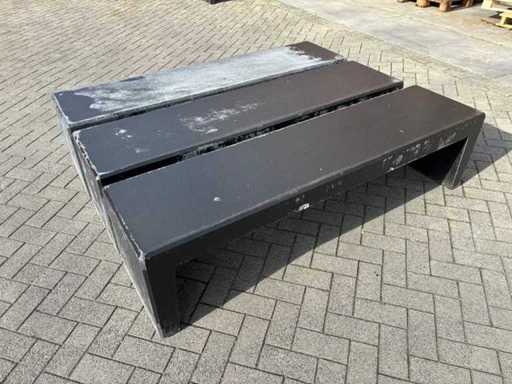 Zitbank beton - Zwart gecoat - 170 x 45 x 45cm (3x)