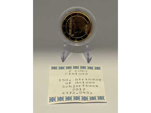 Moneta commemorativa da 2 euro Placcata in oro Finlandia 2012 Helene Schjerfbeck