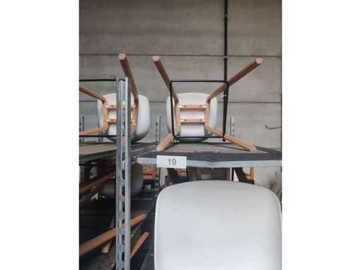 8x white bar stool wooden frame