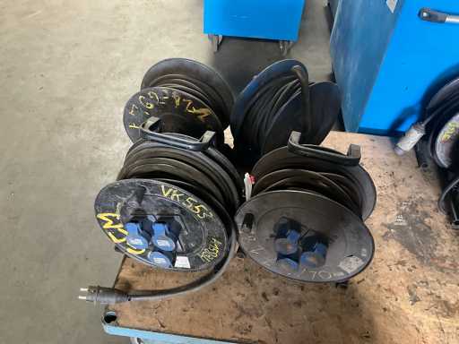 4 diverse verlengkabelhaspels