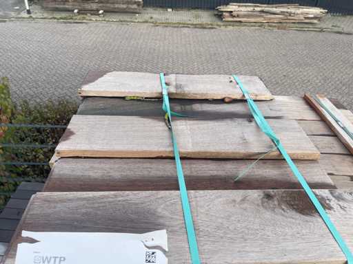 Guyana Teak tongue and groove spring and groove (outdoor parquet) 650x145x21mm (23x)