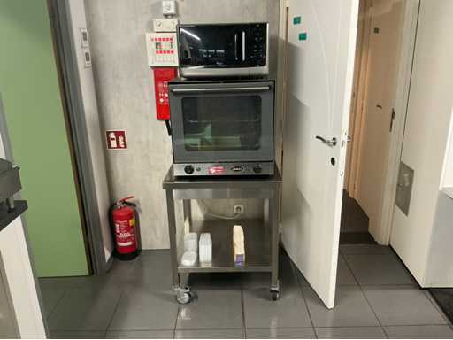 Four à convection Unox, micro-ondes et table en acier inoxydable XF 030 Four à convection