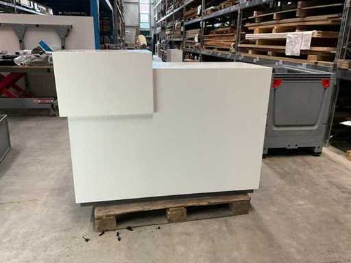 Bartheke / Messetheke weiß mit Aufsatz 145 x 60cm 