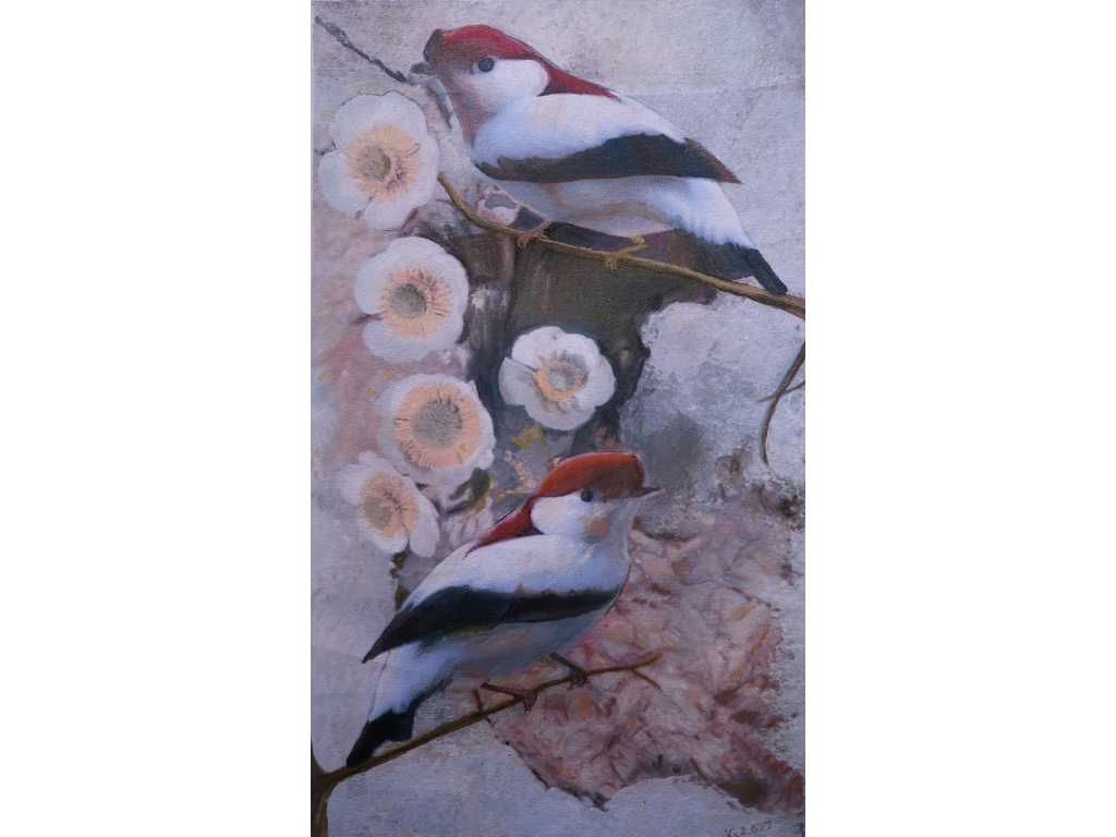 Kidston 'Spring Birds' (Peinture à l’huile 60 x 38 cm)