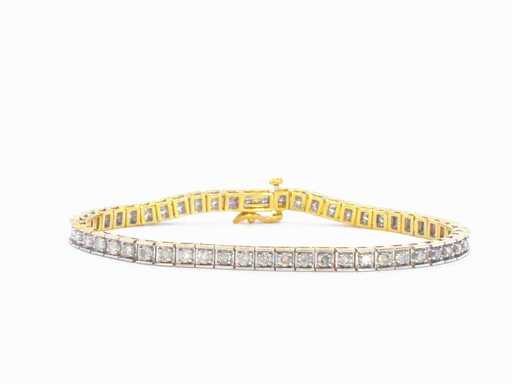 Gouden tennisarmband met 53 natuurlijke diamanten