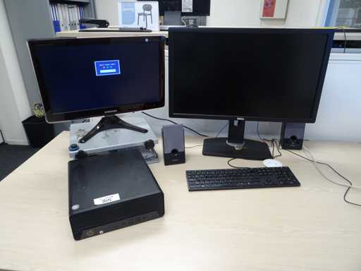 HP - Prodesk - Desktop met 2 monitoren