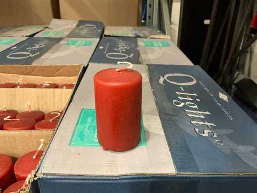 Lot Q-Lights Pillar Candles rubin 50x80mm (2160x)