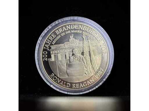 Ronald Reagan 1987 Brandenburger Tor Berlin Mauer Gedenkmedaille 40 mm Gratis EU-Versand