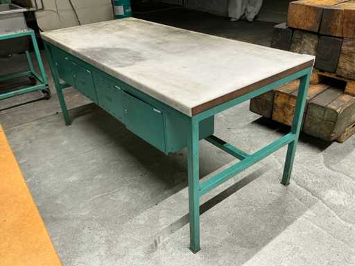 Work table with compartments