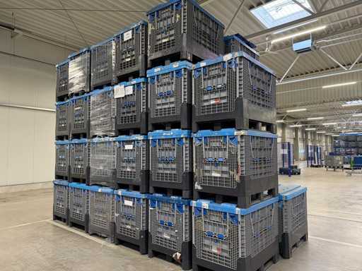  PLASTIC LARGE LOAD CARRIERS (GLT) 44 pcs. with rolling bases