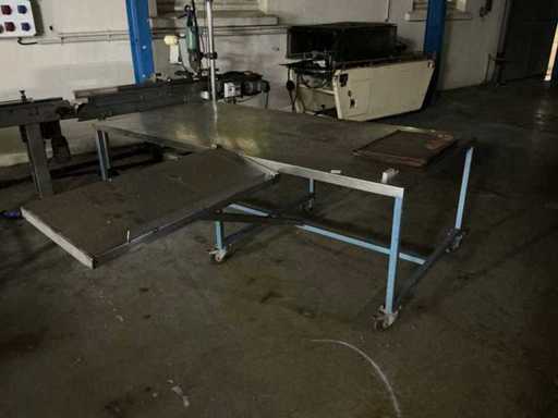 Mobile stainless steel work table