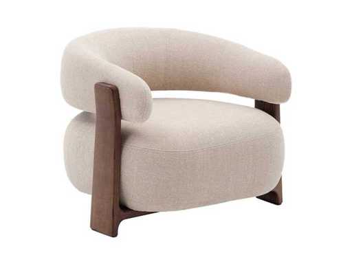 Kave Home - Fauteuil en granit - Beige / Marron foncé - Fauteuil