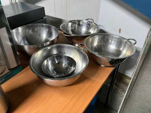 RVS kommen en vergiet (5x)