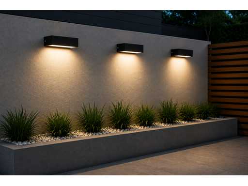 6 x LED Buiten Wandlamp – 9W – 4200K Neutraal Wit - Zwart – IP65 – ANDIZ