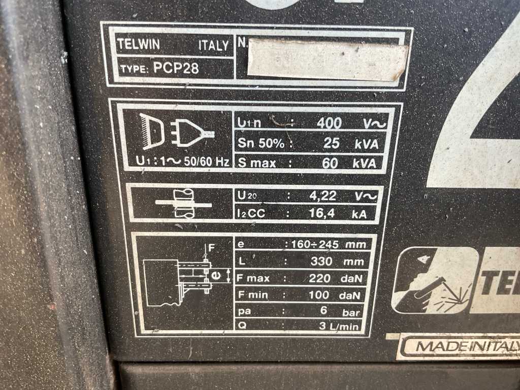 Telwin 830824053 PCP 28 LCD poste de soudure par points 400 volts