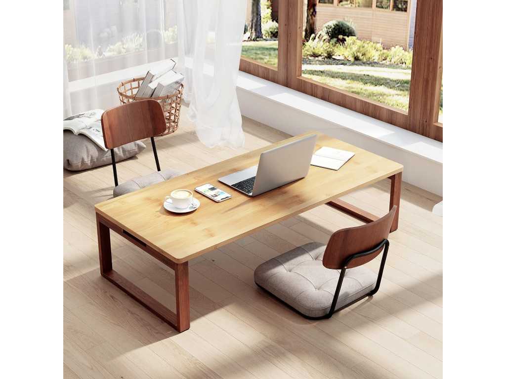 Table Basse Pliante Table de Thé Pliable Table à Café en Bambou