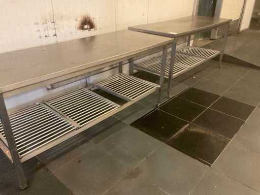 Stainless steel work table (2x)