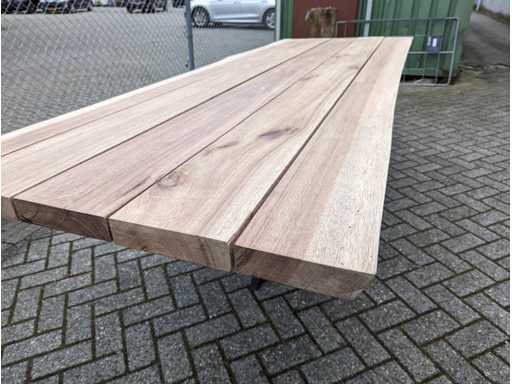 Tuintafel teak boomstam 280x100cm