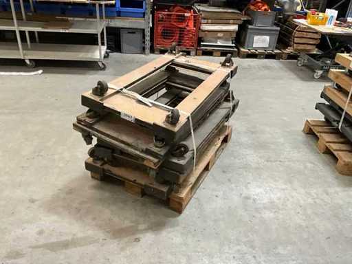 Carro de lote mixto aprox. 1200 x 800 mm 5 x madera, todo con 2 ruedas giratorias cada uno